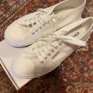 Women's White Superga 2750 Cotu Classic Sneakers - Size 10